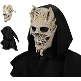 ZornRC Skull Mask, Scary Halloween Mask with black cloak - Latex Helmet Skeleton Mask for Halloween Party Costume Cosplay Props（skull）