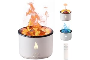 Volcano Humidifier Flame Aroma Diffuser: 300ml Aromatherapy Humidifier Jellyfish/Flame 2 Mist Mode Air Humidifier Remote Cont