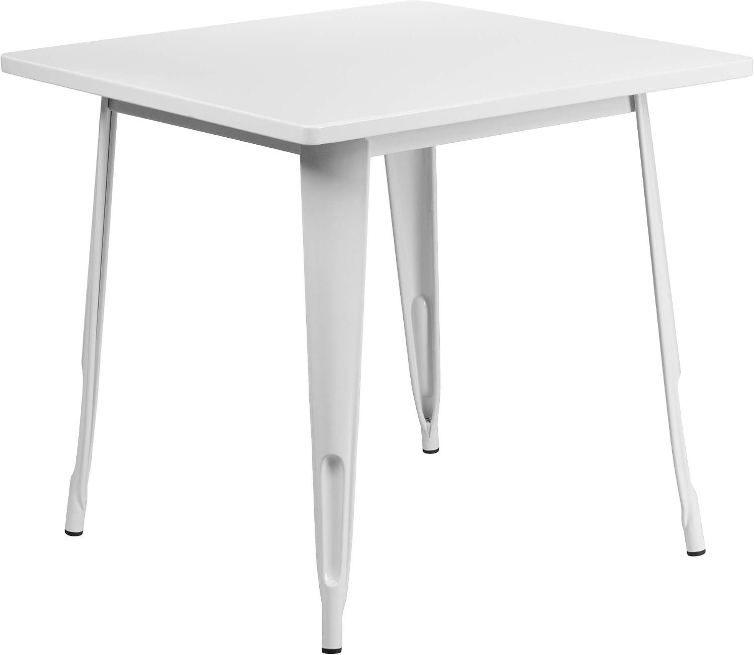 Amazon Com F F Furniture Group 31 5 White Contemporary Square Outdoor Patio Cafe Table With Rubber Glides Garden Outdoor