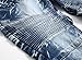 Aiyino Men's Stylish Camo Straight Fit Stitching Moto Biker Jeans,US 32,01 Blue