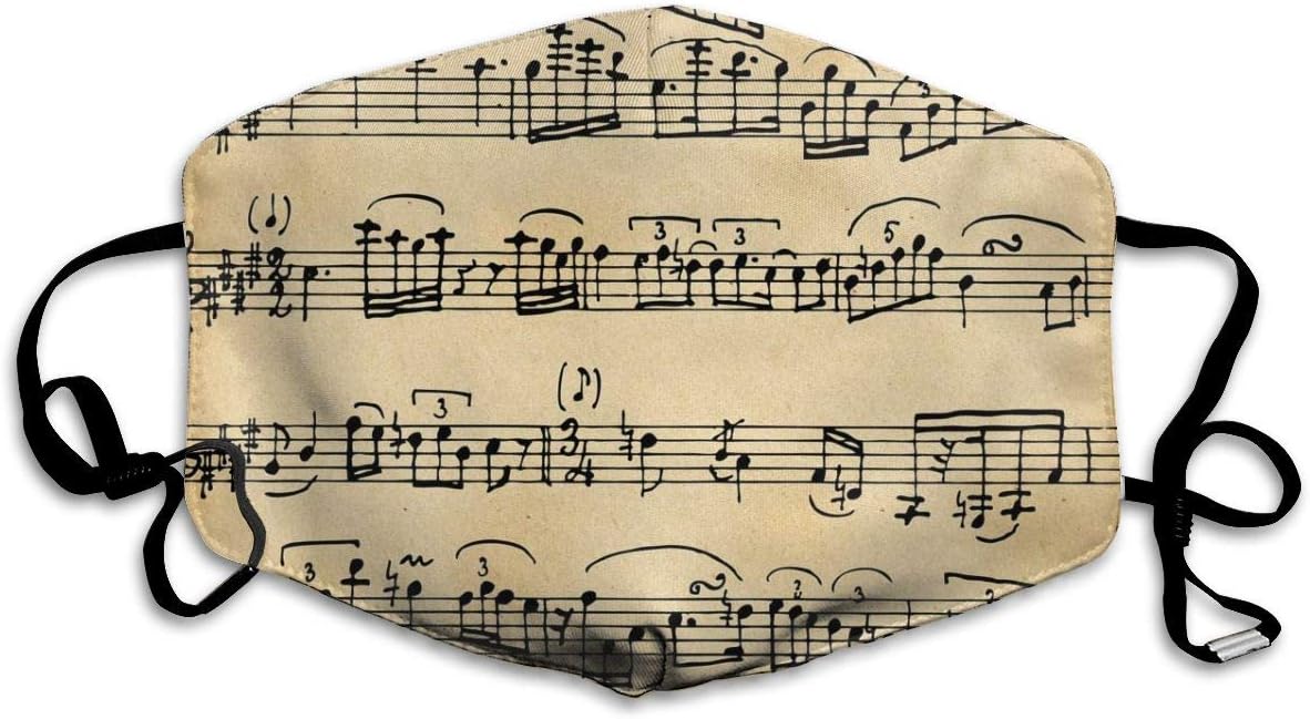 Mouth Mask For Daily Dress Up, Sheet Music Anti-dust Mouth-Muffle, Washable Reusable Holiday Half Face Masks For Mens And Womens With Adjustable Earloop