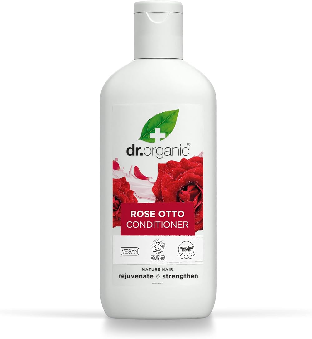 Dr Organic Rose Otto Conditioner 265ml - Restoring, Vegan, Organic, Cruelty-Free