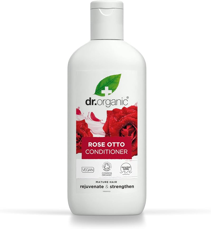 Dr Organic Rose Otto Conditioner 265ml - Restoring, Vegan, Organic, Cruelty-Free