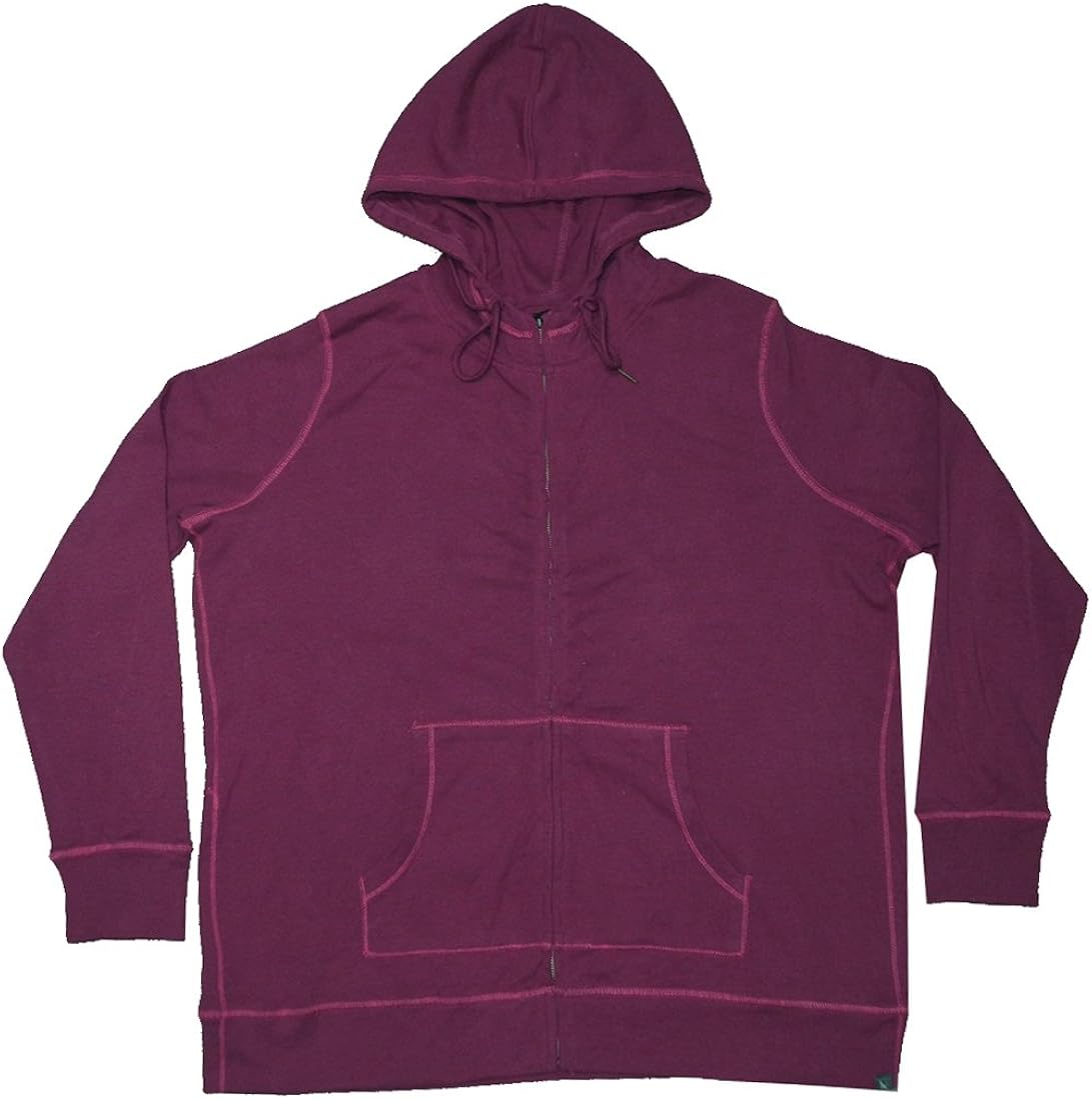 Eddie Bauer Womens Warm Ribbed Knit ZipUp Hoodie / Jacket XL Purplish Red at Amazon Women’s