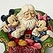 Disney Traditions by Jim Shore Santa with Mickey and Minnie Mouse Stone Resin Figurine, 5.5”