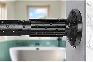 Tension Curtain Rod 51-126 Inches, Long Curtain Rod No Drilling for Window or Bathroom Patio, Adjustable Spring Shower Curtai