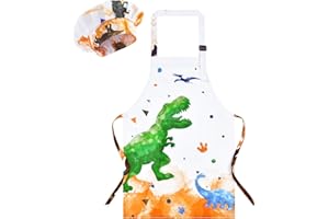 WERNNSAI Dinosaur Aprons - Chef Hat and Apron for Kitchen Cooking Aprons