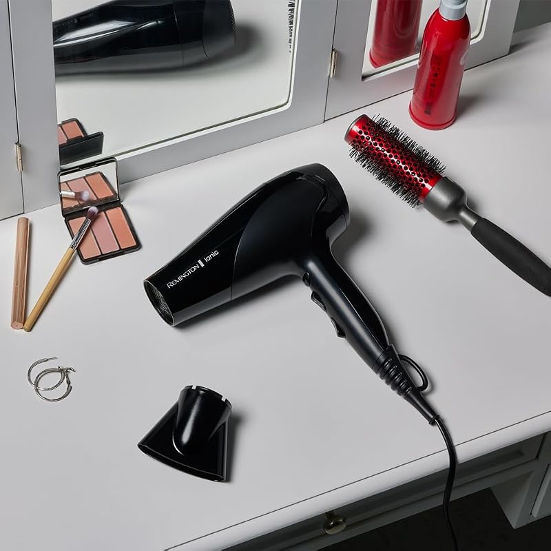 Haartrockner Ionen [leicht, Diffusor & Stylingdüse] schwarz (2200W, Keramik-Ionen: schonendes Styling & gleichmäßige Wärmeverteilung, 3 Heiz- & 2 separate Gebläsestufen + Abkühlstufe) D3198