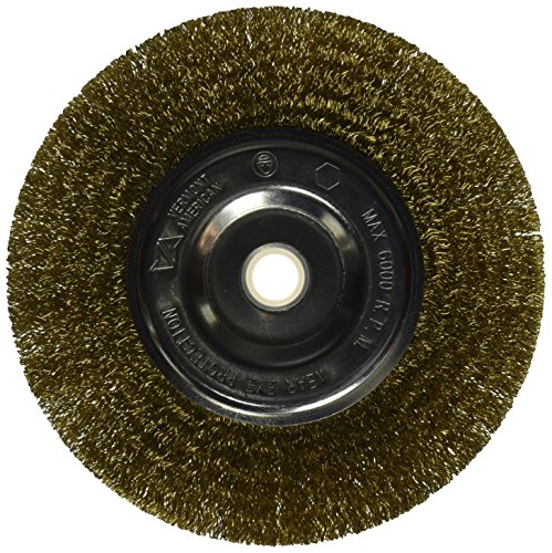 Vermont American 16801 6-Inch Coarse Brass Wire Wheel Brush with 1/4-Inch Hex Shank for Drill
