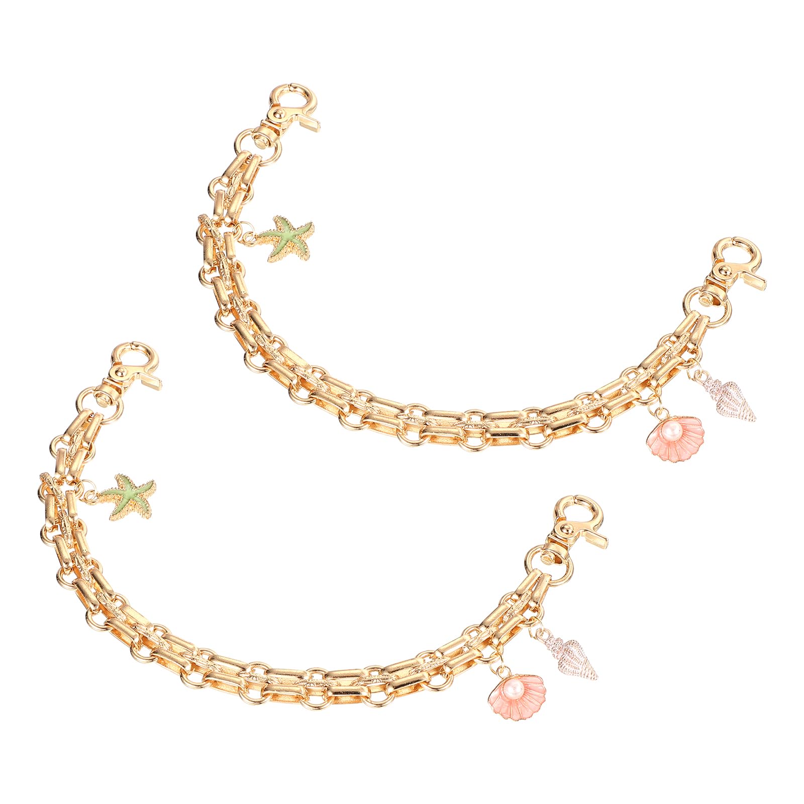 PATIKIL 9.8" Decorative Bag Chain, 2 Pack Ocean Purse Chain Short Bag Chain Handbag Chains Strap Extender with Lobster Clasp for Tote, Golden