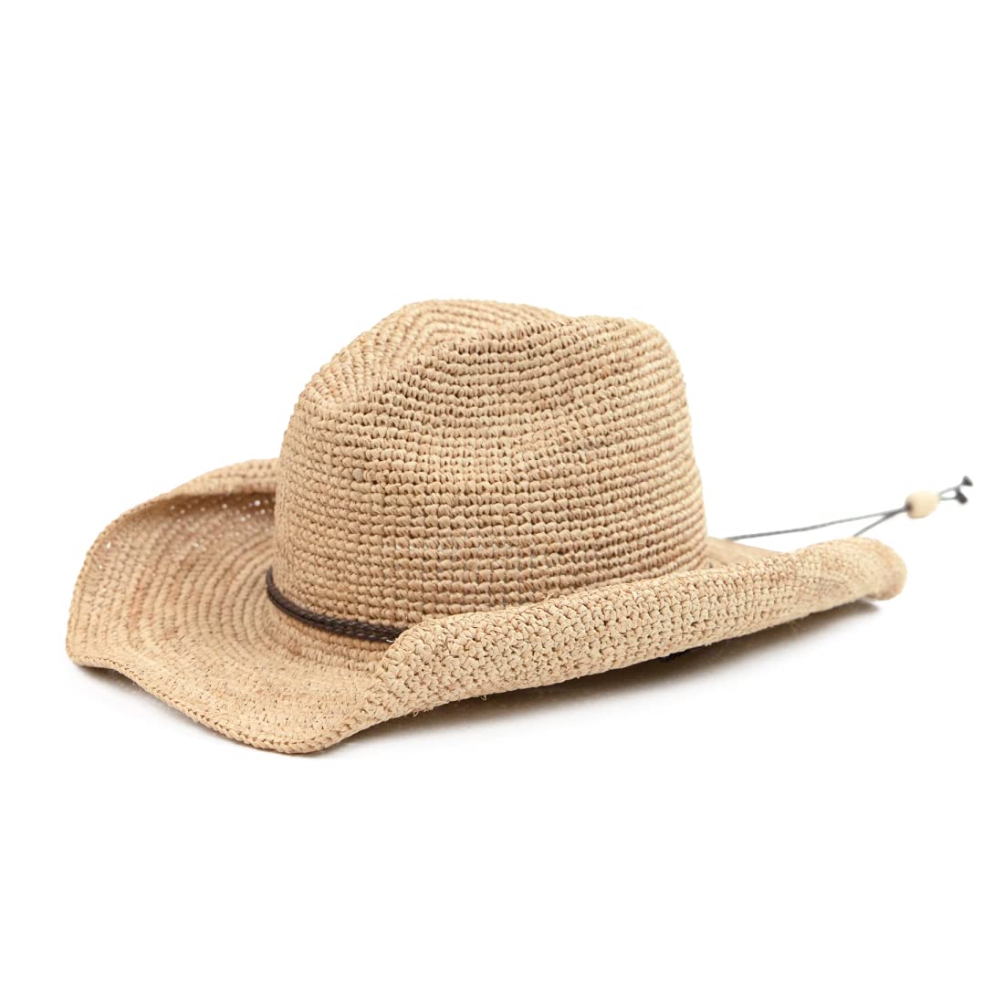 Raffia Crochet Cowboy Hat- Natural