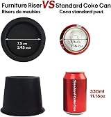 BWKJMY Round Bed Risers 4 inch Heavy Duty Set of 4 Black view 2