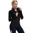 QUEENIEKE Women's Slim Fit Workout Jackets - Zip Up Athletic Running Jacket with Color-blocked Mesh & Thumb Holes