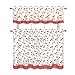 Regal Home Collections Cherries & Polka Dots Complete 3 Pc. Kitchen Curtain Tier & Valance Set