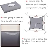 HEYOMART Sun Shade Sail 3.6m x 3.6m Grey Polyester UV 98% Block view 2