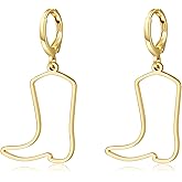 Plikin Western Cowgirl Boot Earrings Cowgboy Dangle Drop Earrings Western Jewelry for Women Gifts
