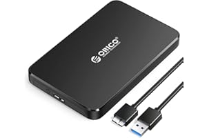 ORICO 2.5 Inch Hard Drive Enclosure, 5Gbps USB 3.0 External Hard Drive Case for 2.5inch 9.5mm 7mm SATA III SSD HDD Up to 6TB, with 4 Colors to Choose, Support UASP (2588U3, Black)