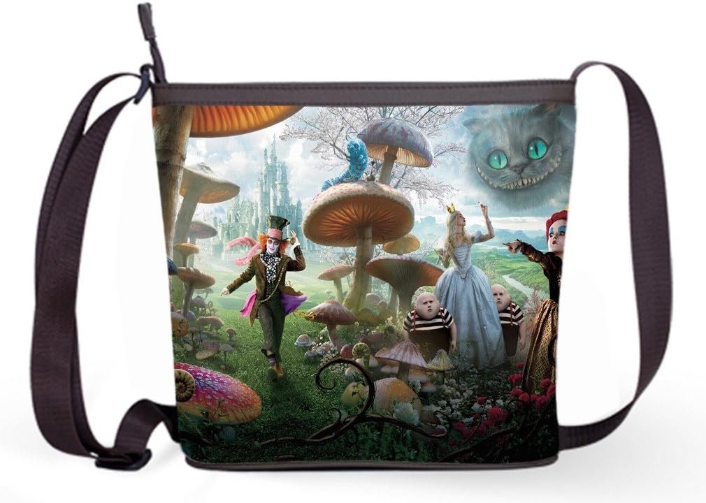 Fashion Casual and Popular Female Sling Bag Crossbody Bag Shoulder Bag with Alice in Wonderland Theme