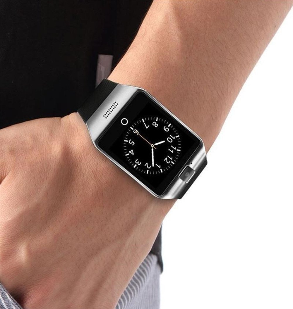 SinoPro Q18 Smart Watch, Sports Fitness Tracker Bluetooth Wrist Watch with SIM Card and TF Card Slot Camera Message Notification Sleep Monitor for iPhone Samsung and other Android Smartphone (Silver)