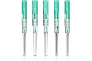 BOCHANG Catheter Needles - Autdor 5Pcs Piercing Needles 18 Gauge IV Catheter Needles Ear Nose Piercing Needles Stainless Steel Hollow Needles for Ear Nose Lip Tongue Belly Navel Nipple Cartilage Piercing Kit