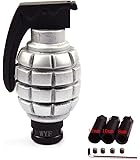 WYF Universal Shift Knob Grenade Style Gear Stick Shifter Knob for Most Manual or Automatic Gear Without Button (Silver)