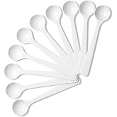 Extend Lab 1g Measuring Spoons, 2 ml Mini Plastic Scoops, White, 10 Pack | For protein powder, baby formula, coffee, baking and supplements, BPA-free food-grade plastic, dishwasher safe