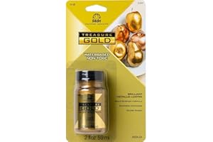 FolkArt Gold Assorted Easy to Apply DIY Crafts, Art Supplies with A Metallic Finish Treasure Paint 2 Fl Oz 59 Ml (Pack of 1)