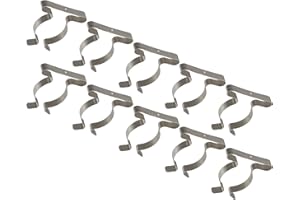Tool Spring Terry Clips 10 Pack - Heavy Duty Wall Mount Storage for Brooms, Rakes, Brushes and Pipes - Manganese Steel Snap C