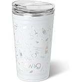 Swig Life 24oz Party Cup, Stackable Insulated Travel Coffee Tumbler with EZ Slider Lid, Cup Holder Friendly, Stainless Steel 24 oz Tumbler, Reusable Coffee Mug (Bride to Be)