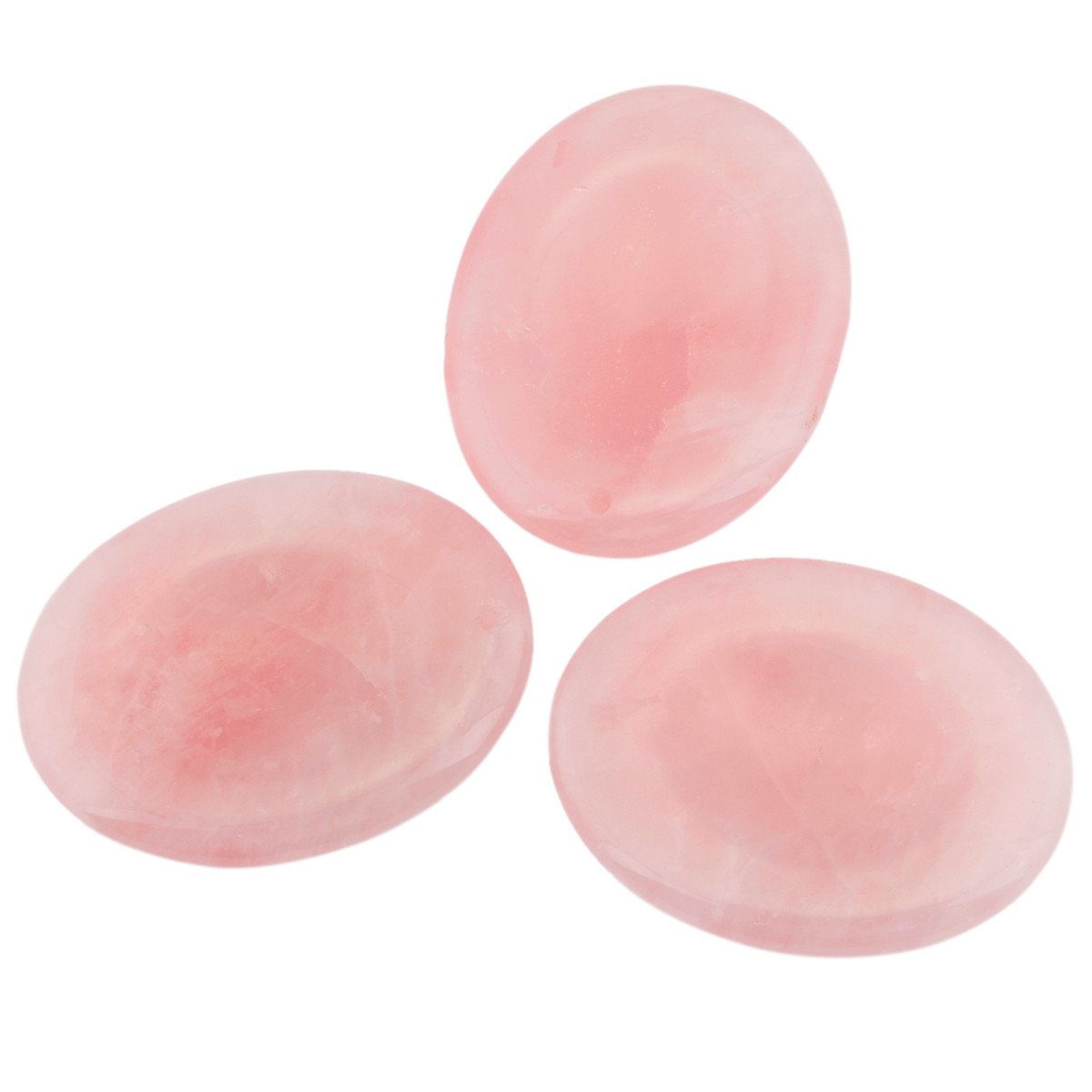 KYEYGWO Healing Reiki Thumb Worry Stone, Polished Top Drilled Stone Pendants for Jewelry Making, Pack of 3