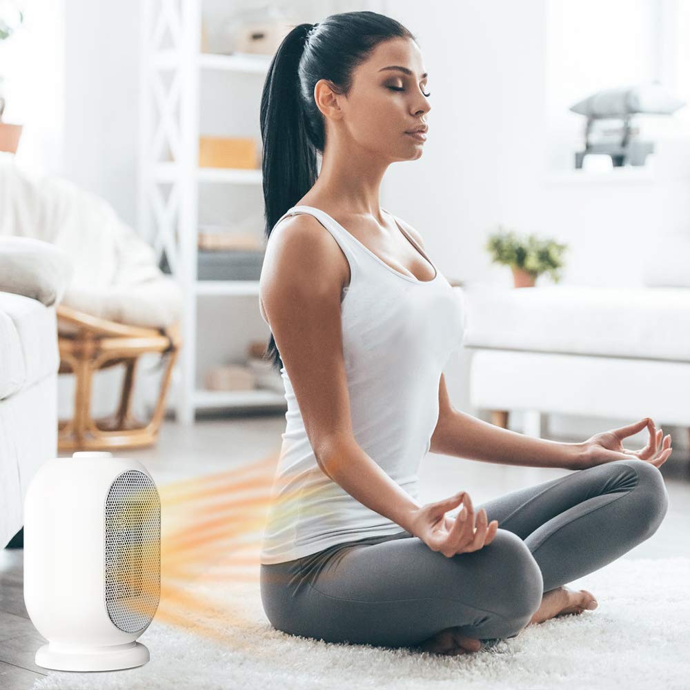 1200W/600W Electric Space Heater,Ceramic Portable Heater with Overheat Protection & Tip-Over Protection, Personal Quiet Heater for Home/Office/Bedroom/Bathroom/Outdoor