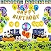 Birthday Party Supplies for Game Lovers, 142 pcs Gaming Theme Party Decorations - include Balloons, Party Favors Bags, Table Cover, Bracelets, Banner, Stickers, Cake Toppers