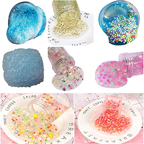 Miukada 72 Packs Slime Supplies Kit.Slime Beads Charms for Slime DIY, Girl Slime Party Decoration, Homemade Slime. Includes Foam Ball,Fishbowl Beads,Glitter,Fruit Slices,Pearls, Sugar Paper,Shell