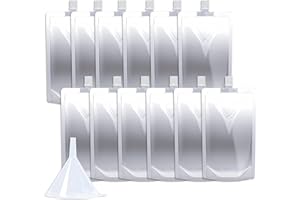 NexLevVac 12PCS 8OZ Plastic Flasks,Reusable Drink Pouches with Funnel,Spouted Drinking Bags for Liquid Beverage Juice,Leak-Proof Food Grade for Travel Outdoor Sports Concert Cruise Events