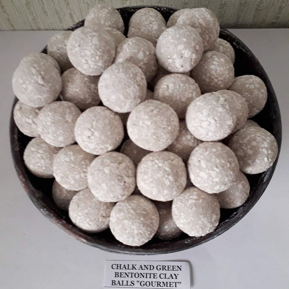 Chalk edible and green bentonite clay, Balls"Gourmet" (green bentonite clay) (8 Oz, 250 gr.), chalk eating, chalk and clay, clay and chalk, natural chalk