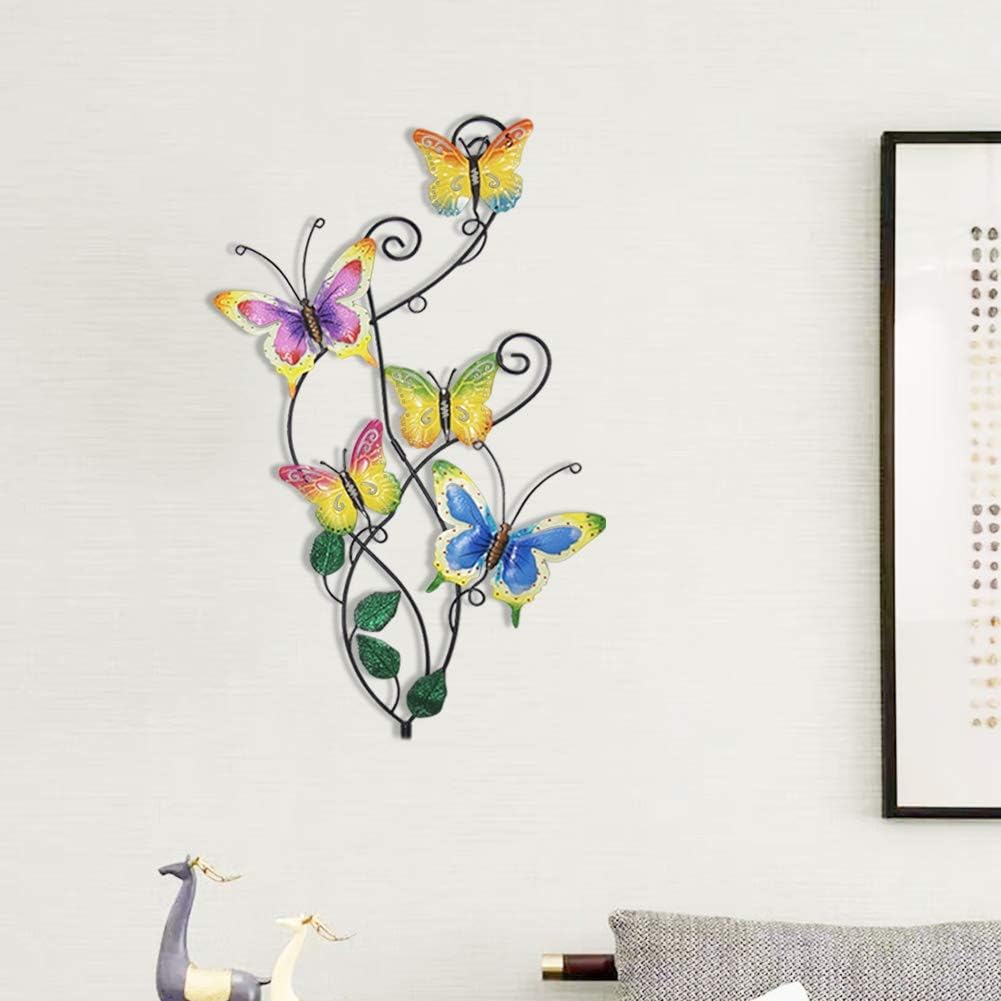 Juegoal 28 Inch Butterfly Garden Stake Decor Metal Wall Art Decoration, Yard Outdoor Ornaments: Garden & Outdoor