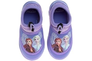 Disney Frozen Water Shoes for Girls- Pool Aqua Socks for Kids- Anna Elsa Sandals Princess Bungee Waterproof Beach Slides Sport Character Summer Slip-on Quick Dry (Toddler/Little Kid)