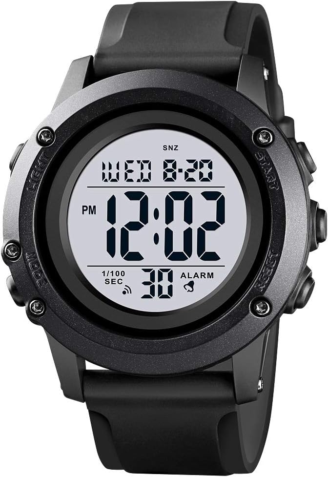 Relógio de pulso masculino digital esportivo grande com face à prova d ...