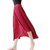 Daydance Women's Ballet Skirts Long Sheer Dance Skirts Black with Tie Waist
