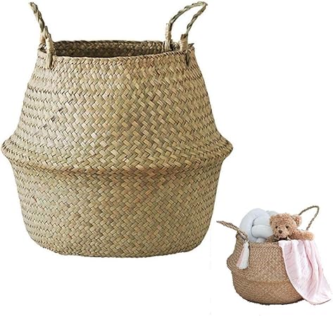 YSGLIFE Cesta de Mimbre Tejida Hecha a Mano de Mimbre Marino, macetas