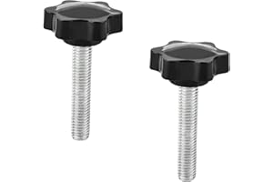MroMax 2PCS M10x50mm Star Handle Knob Thread Replacement Tightening Screw Quick Disassembly Replacement Parts Clamping Handle Grip Screw Knob Black