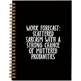hold fizz Funny Office Gifts Notebook Journal, Gag Fun Gifts for Coworker Employee Colleague Boss Adults Friends, Work Forecast Scattered Sarcasm, Sarcastic Gift for Women Men, Spiral Notebook 5.5 x 8.3