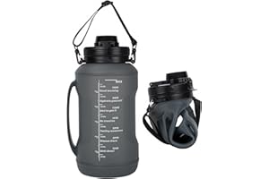 PARDUS 2L Large Capacity Water Bottle for Fitness, Portable Collapsible Cup, Ideal for Outdoor Sports and Travel (Black