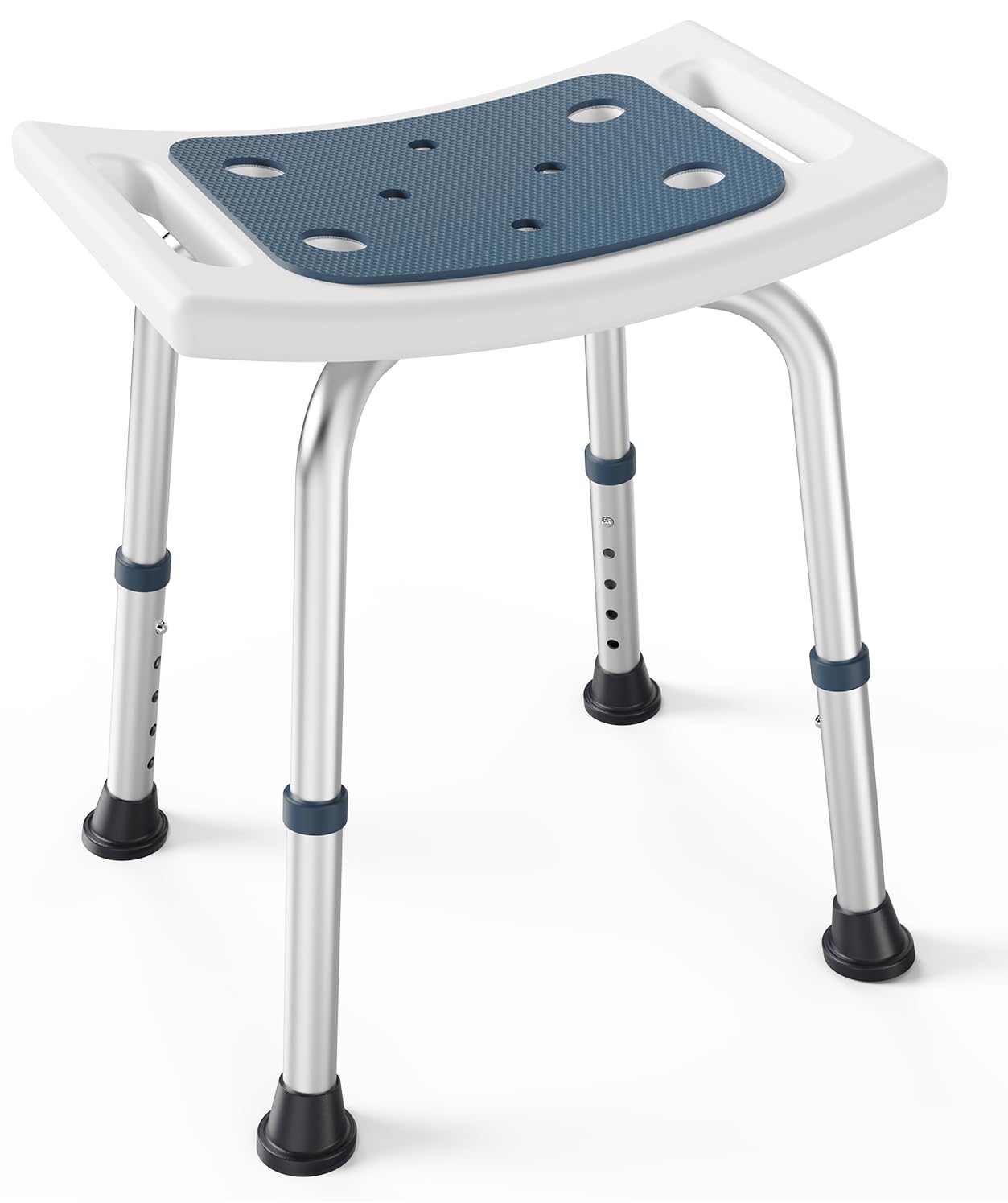 Photo 1 of PELEGON Shower Chair for Inside Shower (350 lb) - Adjustable Height, Padded Seat, Shower Chair for Elderly and Disabled - Shower Chair for Adults, Tub Chairs for Bathtubs - Dark Blue