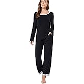 Chamllymers Long Sleeve Pajamas for Women Warm Winter Pajamas Set Super Soft Sleepwear Lightweight Pjs Set