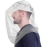 South to East Mosquito Head Net for Insects 2 Pack, Fly &amp; Bug Protection | Ultra Large &amp; Long, Extra Fine Holes, Outdoor Gear for Camping, Hiking, Fishing, Gardening, Safari, Fit All Hats, Grey