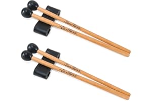 VixxNoxx 4 Pcs Xylophone Mallets 6.5in Rubber Drum Mallets with 2 Pcs Mallets Holder Glockenspiel Mallets Wooden Percussion Mallets for Steel tongue Drum & Rain Drum