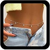 Andelaisi Boho Crystal Tassel Waist Chain Vintage CZ Belly Chain Gold Rhinestone Waist Belt Summer Beach Thin Chains Accessories Jewelry for Women