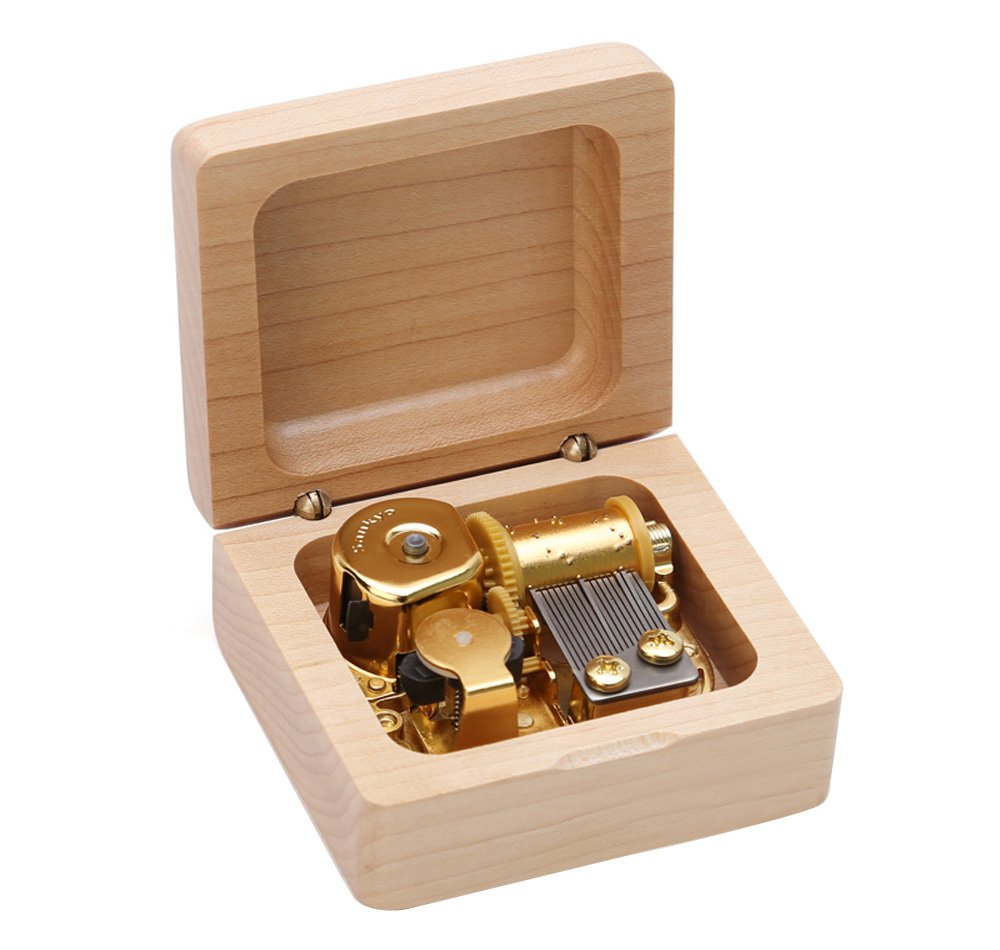 ADDCOOL Christmas Music Box Wooden Music Box Boutique Creative Birthday Gift to Girlfriend Girls Small Gifts (Maple music box,Spirited Away) (Maple music box, Castle in the Sky)
