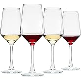 OUWO Wine Glasses Set of 4, 13.5oz Red White Wine Glasses,Lead-Free Long Stem Wine Glasses for Home, Party, Wedding, Ideal Wi